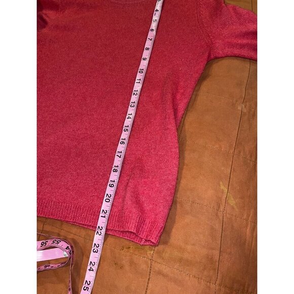 Tahari Hot Pink  Crewneck Cashmere Women's Sweater Size Small - Picture 6 of 8
